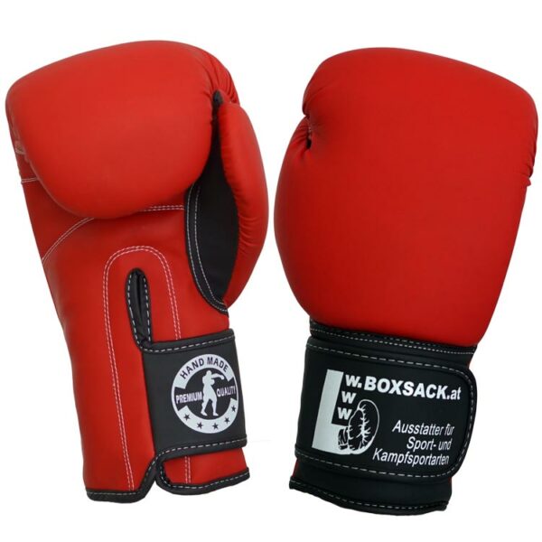 Rote IMPACT PRO Boxhandschuhe mit strapazierfähigem Kunstleder und ergonomischer Passform, Österreich.
