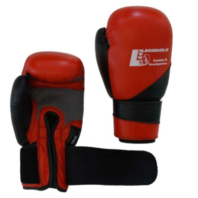 professionelle boxhandschuhe aus rindsleder in rot mit mesh und belüftung