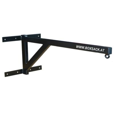 Boxsack Wandhalterung Typ Standard in diagonaler Ansicht, aus massivem Metall mit 8-facher Verschraubung, perfekt für Österreich.