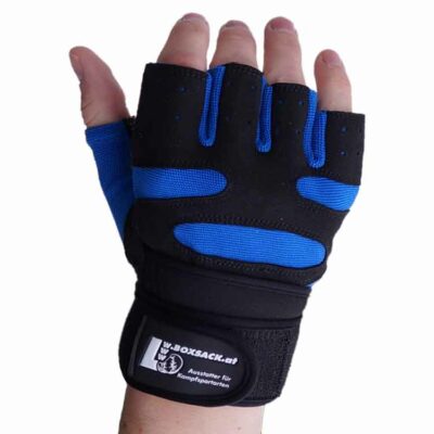 Gewichtheberhandschuhe mit extralangem Handgelenkverschluss für zusätzliche Stabilität und Sicherheit.