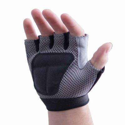 Rutschfeste Gewichtheberhandschuhe Schwarz-Grau mit verstärktem Grip für intensives Training.