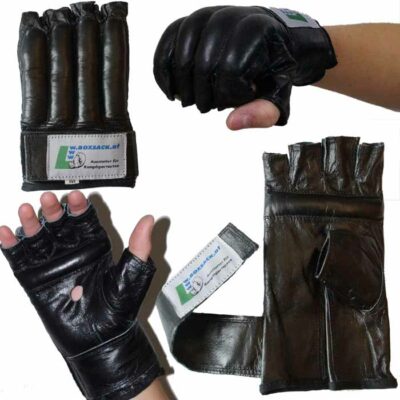 sandsackhandschuhe fight aus strapazierfähigem leder in schwarz
