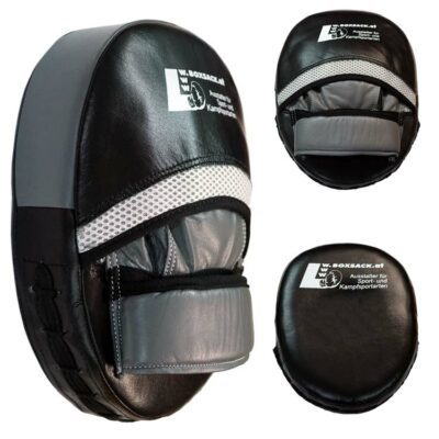 Pratzen AIR Style in Schwarz-Grau aus Leder mit ovaler Form und weicher Polsterung.