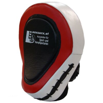 Rückseite der gekrümmten TRAINER Pratzen mit ergonomischen Haltepunkten und Fingerführung.