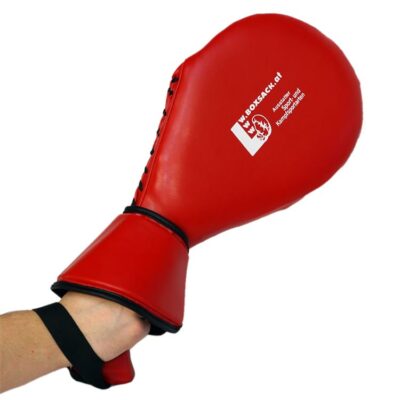 Rotes Schlagpolster Kick Pad Typ Single mit Armschlaufe und hochwertigem PU-Material, speziell für schnelle Kicks.
