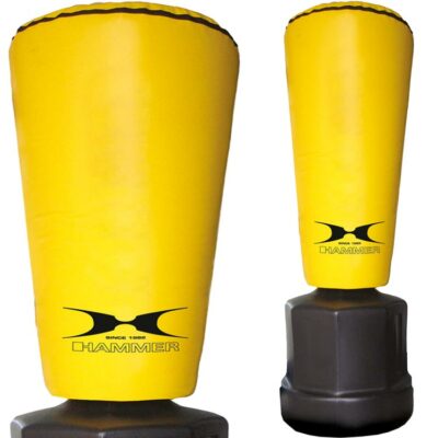 Gelber Standboxsack IMPACT PUNCH von HAMMER Sport, ideal für intensives Training.