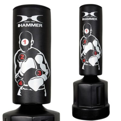 Boxdummy Sparring Pro von HAMMER Sport mit markierten Schlagpunkten fĂĽr effektives Schlagtraining.