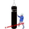 Studio Boxsack Foot Fighter 190 x 35 cm in Schwarz, gefüllt oder ungefüllt erhältlich, ideal für intensives Box- und Kicktraining.