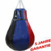 Robuster Boxsack HURRIKAN in rot-blau-schwarzem Design, speziell für Profi-Training in Österreich, mit 5 Jahren Garantie.