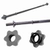 Verchromte Langhantelstange aus Stahl mit 30 mm Durchmesser und Sternverschlüssen.