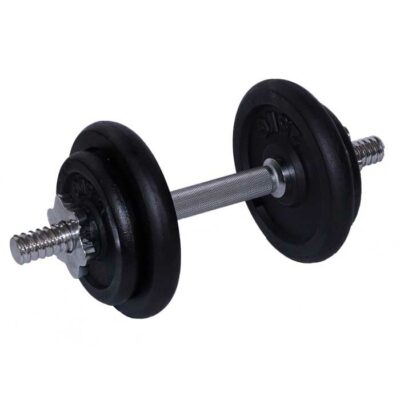 10 kg Kurzhantel mit Guss-Hantelscheiben und Sternverschlüssen, ideal für Krafttraining.