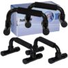 Ergonomische Push-Up Bars aus Kunststoff mit rutschfesten Softgriffen fĂĽr sicheres Training.