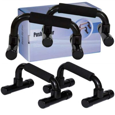 Ergonomische Push-Up Bars aus Kunststoff mit rutschfesten Softgriffen für sicheres Training.