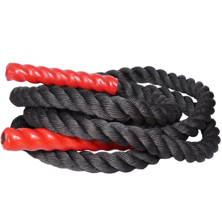 Dreischlägiges Battle Rope mit verstärktem Griffbereich für funktionelles Krafttraining.