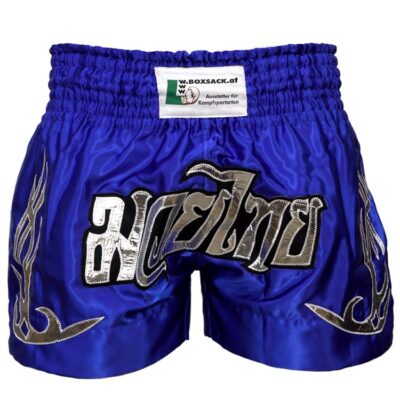 Muay Thai Short Champion Blau Silber Typ A