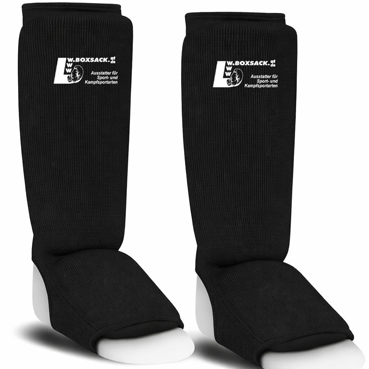 Schienbeinschoner mit Ristschutz - elastisch - gepolstert-schwarz ( 1 Paar )