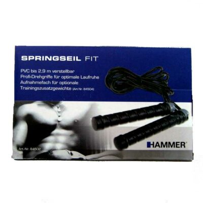 Springseil FIT von HAMMER SPORT mit verstellbarem PVC-Seil bis zu 3 m und rutschfesten Kunststoffgriffen für ein optimales Training.