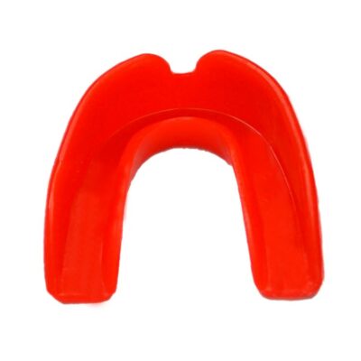 Einfacher Zahnschutz in Rot mit hygienischer Aufbewahrungsdose, ideal für Kampfsportler.