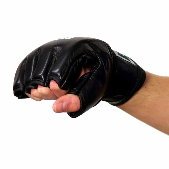 Handschuhe aus Leder Farbe: Schwarz MMA Grappling für Boxsack u Sandsack 