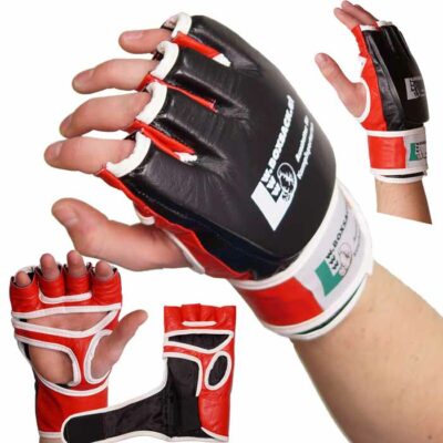 MMA Handschuhe Schwarz Rot in verschiedenen Größen Bild a