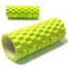 NeongrĂŒner Foam Roller fĂŒr effektives Faszientraining und Muskelentspannung.
