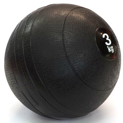 Schwarzer Slamball mit rutschfester Oberfläche, ideal für Krafttraining und Fitnessübungen.