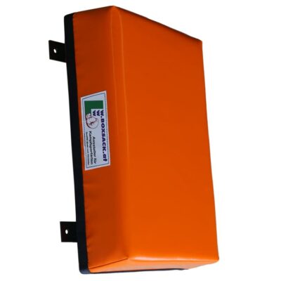 Wandschlagpolster orange, rechteckige Form, mit Stahlbefestigung, Premium Studioqualität.