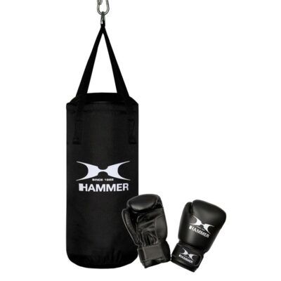 Box-Set Fit Junior von HAMMER BOXING mit robustem Boxsack und 6 oz Handschuhen, ideal für Kindertraining in Österreich.
