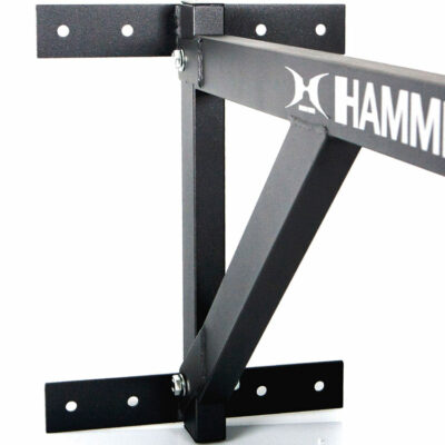 Vorderansicht des HAMMER BOXING Wandhalters für Boxsäcke mit mehrfacher Fixierung und stabilem Stahlrohr.