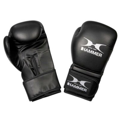 Trainingsboxhandschuhe aus hochwertigem PU-Material in Schwarz, perfekt für Fitness-Boxing.