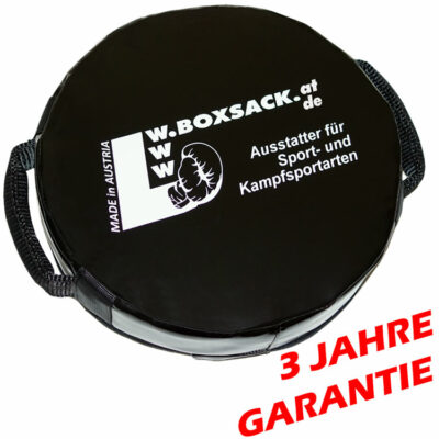 Rundes Kick Pad „PRIME“, 40 cm Durchmesser, aus technischem Gewebe mit zwei robusten Armgriffen.