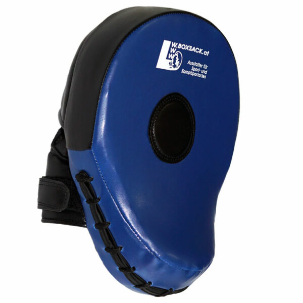 Gekrümmte Pratze in Blau und Schwarz aus Vinyl, ideal für Kampfsporttraining.