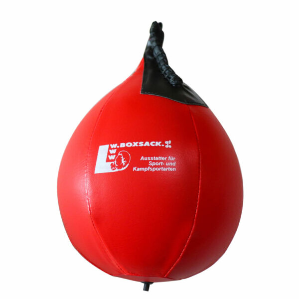 Boxbirne Speedball aus Kunstleder in Rot mit Schlaufe, perfekt für intensives Box- und Reaktionstraining in Österreich.