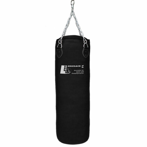 Retro Boxsack aus Rindsleder in Schwarz, 120 bis 130 cm, langlebig und gefüllt, perfekt für Training in Österreich.