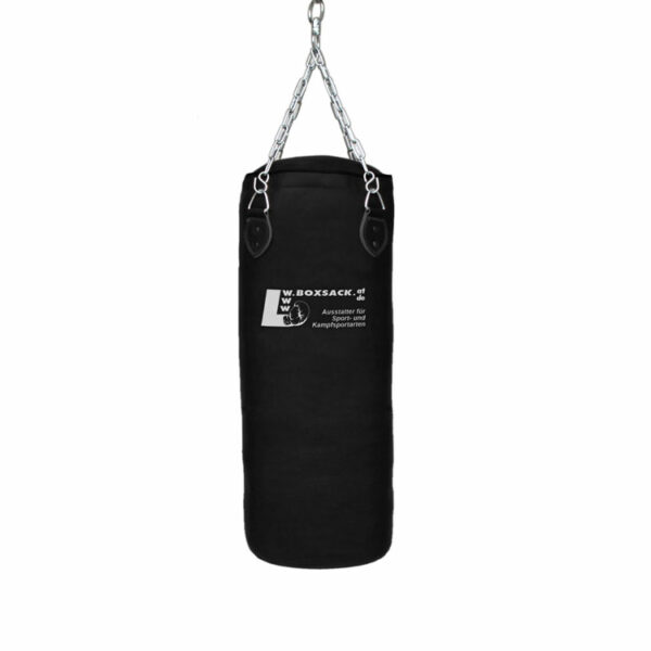 Retro Boxsack aus Rindsleder in Schwarz, 100 bis 110 cm, robust und hochwertig, ideal für Österreich.