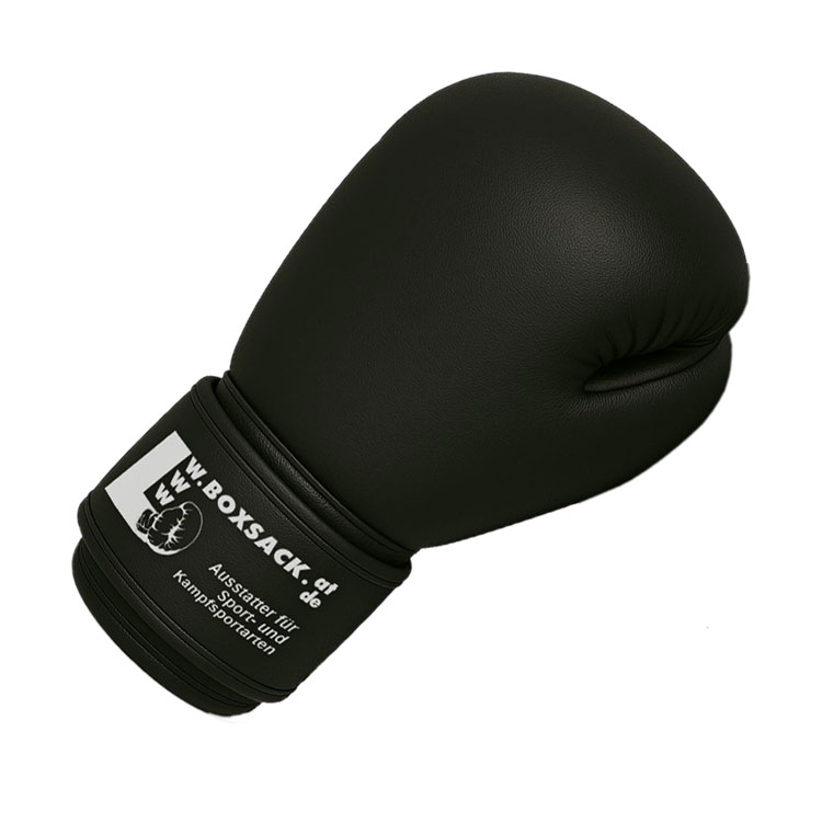 Einzelner schwarzer Boxhandschuh Impact X aus Premium-Rindsleder.