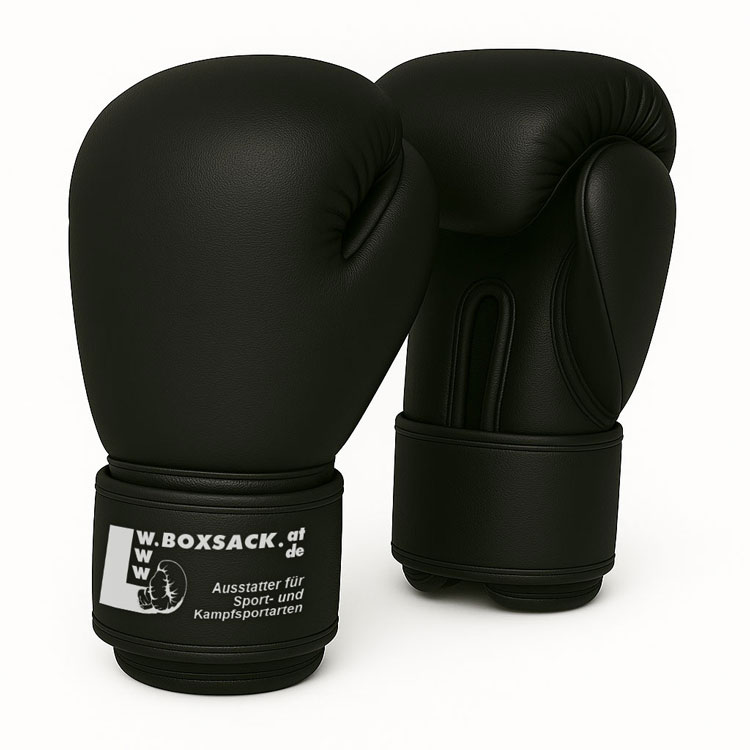 Schwarze Boxhandschuhe Impact X aus hochwertigem Rindsleder für Training und Sparring.