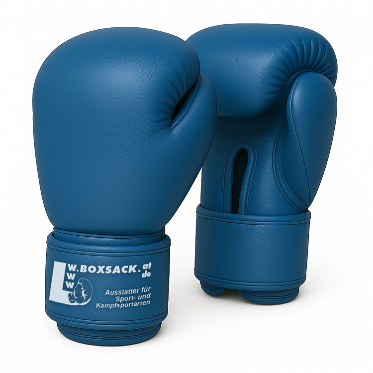 Blaue Boxhandschuhe Impact X aus Premium-Rindsleder für Training und Sparring.