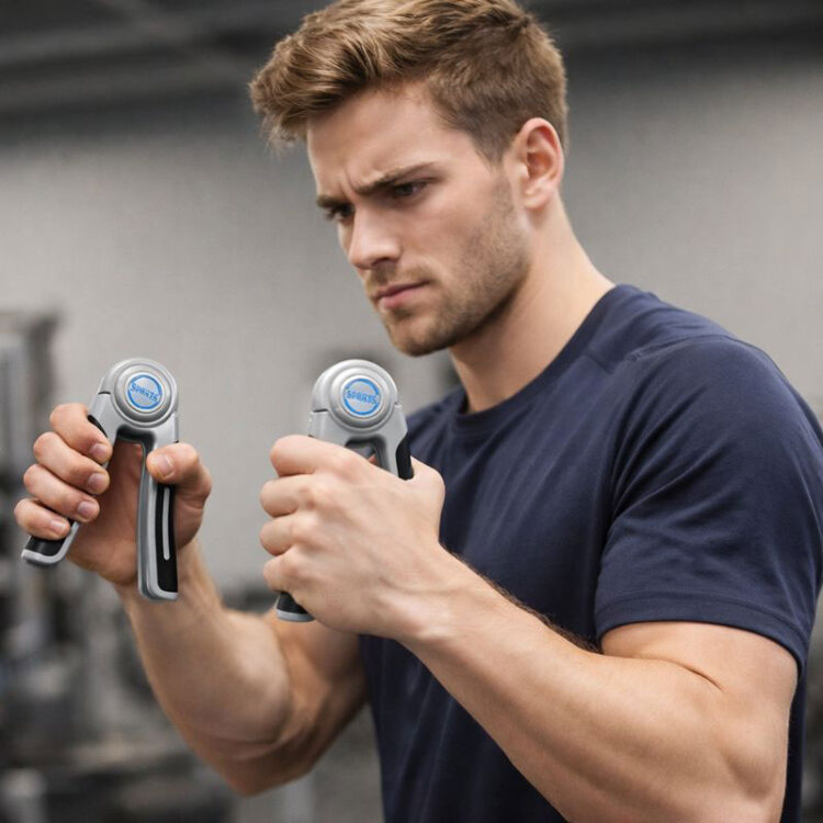 Alternative view of Fingerhantel - HAND GRIPS- PVC grau-schwarz 1 Paar