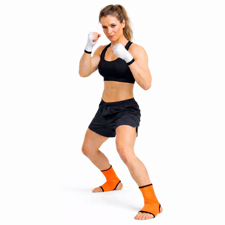 Fußgelenkbandagen Knöchelschoner Neon elastisch Orange – Bild 3